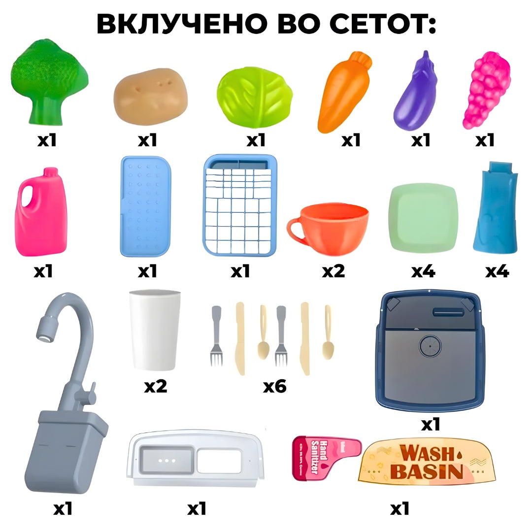 Детски судопер со вода - Голем сет