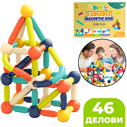 Едукативни Магнетни Стапчиња - 46 делови